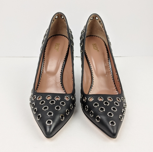 RED Valentino Italian Leather Grommet Pumps - Picture 2 of 6